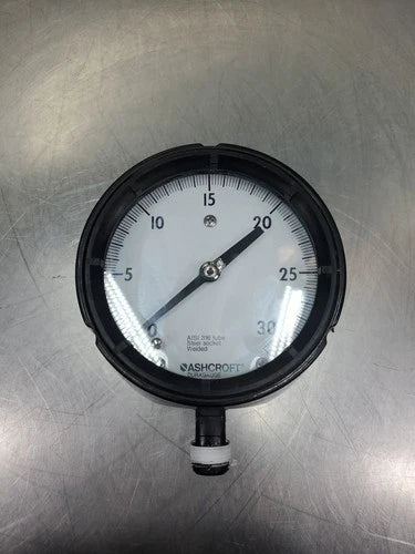 Ashcroft AISI 316 DURAGAUGE Welded PSI Gauge, 30PSI, Steel Socket.         6D-13