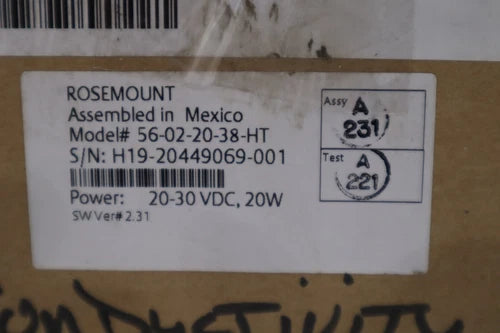 New Rosemount 56-02-20-38-HT 20-30VDC 20W S/N H19-20449069-001 STOCK 5902
Opens in a new window or tab