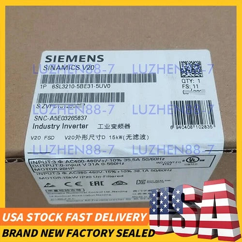 SIEMENS 6SL3210-5BE31-5UV0 / 6SL3 210-5BE31-5UV0 Factory Sealed Fast Ship
Opens in a new window or tab