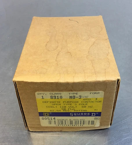 SQUARE D  8910 MO-3  SERIES D DEFINITE PURPOSE CONTACTOR STARTER 3 Pole   4H