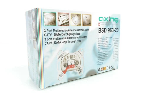 10x  AXING BSD 963-20 Multimedia-Antennensteckdose 3-Port, 20 dB