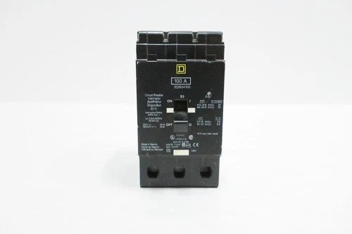 Square D EDB34100 Molded Case Circuit Breaker 3p 100a Amp 277/480v-ac