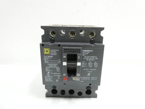 Square D GJL36080 Molded Case Circuit Breaker 3p 80a Amp 347/480/600v-ac