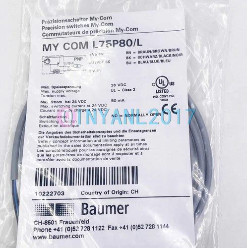 1PCS New Baumer MY COM L75P80/L sensor #F3