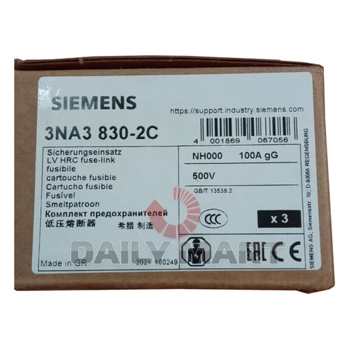 3PCS/New in Box SIEMENS 3NA3 830-2C Fuse 100A