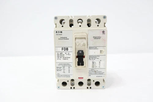 Eaton FDB3015 Molded Case Circuit Breaker 3p 15a 600v-ac 250v-dc