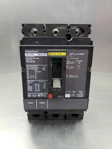 Square D HGL36100 PowerPact HG 150 Circuit Breaker, 100A.                  4F-50
