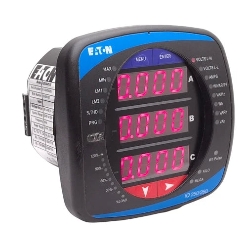 Eaton IQ250MA65100 IQ 250 Power Meter, 90-265VAC/DC 10VA Supply, 5A Secondary