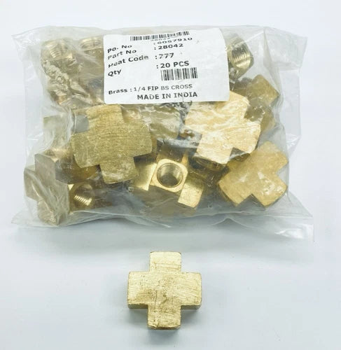 Lot of 20 pcs 28042 Brass Fitting 1/4 FIP BS Cross All-Connections - 1/4