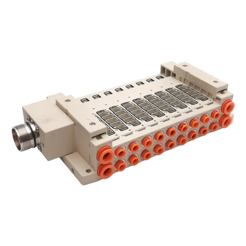 SMC SS5V2-W10CD-09B-N7 Pneumatic Manifold, 9-Station, ?1/4in & ?3/8in One-Touch