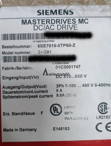 1PCS NEW SIEMENS 6SE7016-0TP60-Z Z=G91