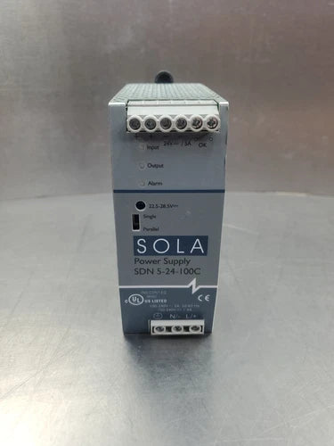 Sola SDN 5-24-100C Power Supply, 24VDC, 5A.                                4E-42