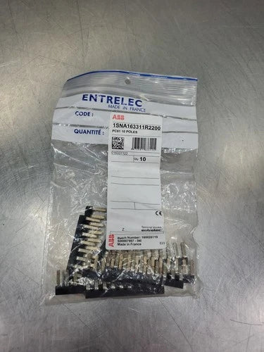 ABB 1SNA163311R2200 PC61 10-POLES TERMINAL JUMPER, LOT OF 10.            4F-50/1