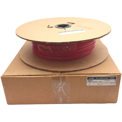 SMC TU0425R1-305 Polyurethane Tubing, ?4mm OD, ?2.5mm ID, 1000ft, Solid Red