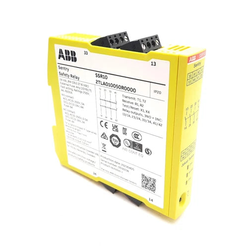 ABB 2TLA010050R0000 Sentry Safety Relay, 24VDC Supply, 3NO +1NC, 250V 4A Rating