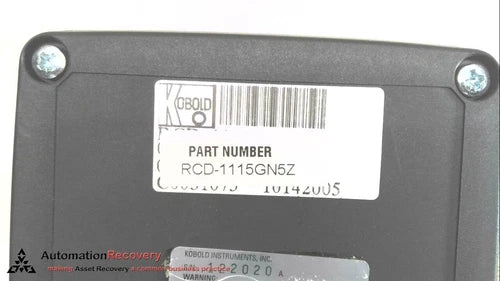 KOBOLD RCD-1115GN5Z, FLOWMETER DIFFERENTIAL PRESSURE 1115-GN5Z, NEW #279313
