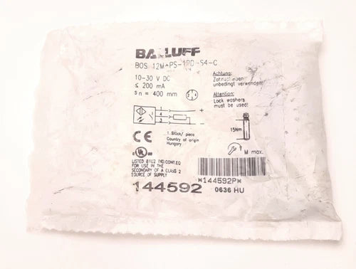 New Balluff BOS 12M-PS-1PD-S4-C Diffuse Sensor 400mm Range PNP NO 10-30v DC
