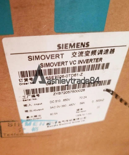1PCS NEW SIEMENS VECTOR CONTROL INVERTER 6SE7026-0TD61-Z Z=G93