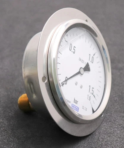 WIKA Glycerin Einbaumanometer Model 213.53.100 0-1,6bar G1/2B No. 13195949