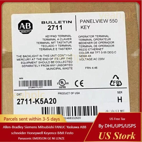 NEW IN BOX ALLEN BRADLEY 2711-K5A20 FRN 4.46 FREE SHIP 2711K5A20 US Free Tax