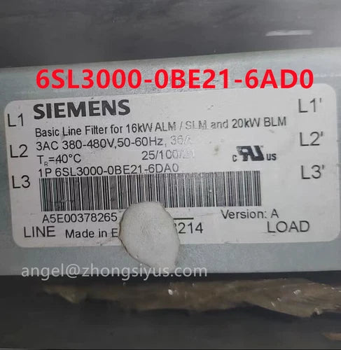 used  6SL3000-0BE21-6AD0 SINAMICS/SIMODRIVE 611 line filter test ok