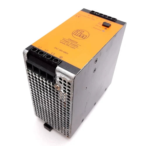 IFM DN4034 Power Supply, In: 3-Phase 380-480VAC 0.9-0.65A, Out: 24VDC 20A 480W