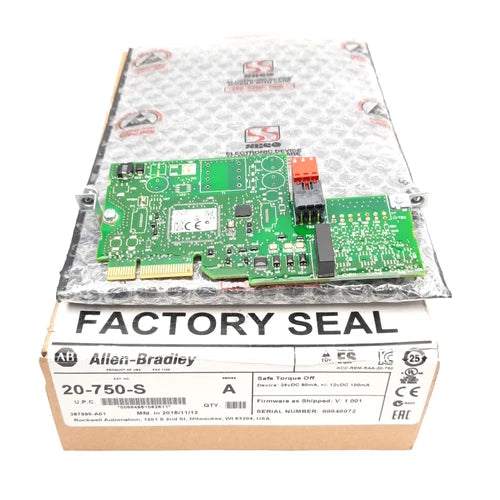 Allen Bradley 20-750-S PowerFlex Saftey Torque Off Module FW: V1.001, 24VDC 90mA