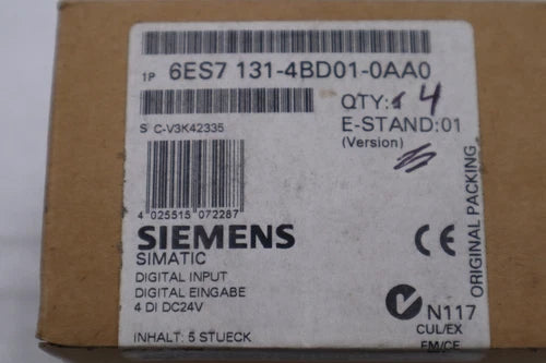 LOT OF 4 - NEW Siemens 6ES7 131-4BD01-0AA0 Digital Input Module STOCK L-394-C
Opens in a new window or tab