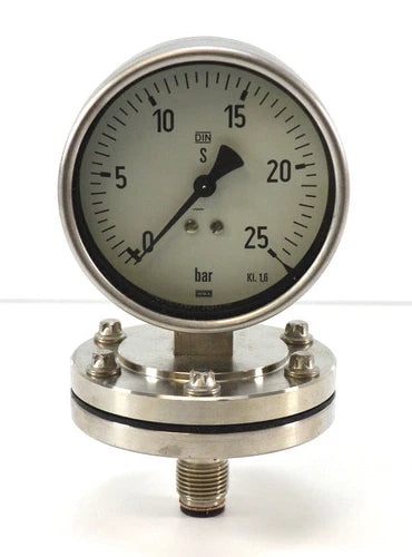 WIKA Plattenfedermanometer 0-25 bar | ?100 mm | Kl. 1.6 NEU OVP