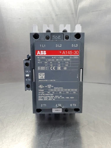 ABB A145-30 600VAC 230A Contactor, 40-125HP.                               1C-27