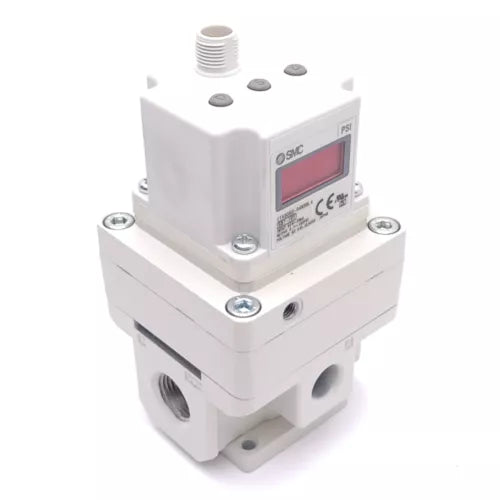 SMC ITV3050-04N3BL4 Electro-Pneumatic Regulator, 0.7-130psi Set, 3/8 NPT, 24VDC