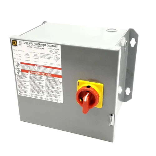 Schneider Electric 9070SK500G1D1 Transformer Disconnect, 500VA, 230/460V, NEMA 1