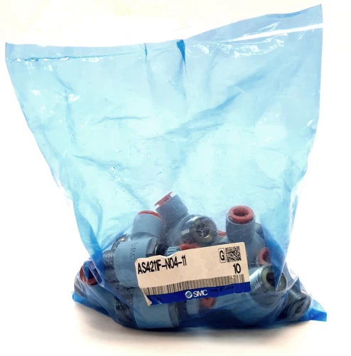 Lot of 10 SMC AS4211F-N04-11 Speed Controller Fitting,1/2