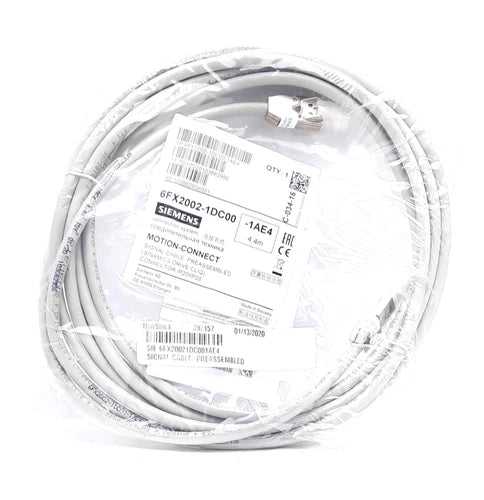Siemens 6FX2002-1DC00-1AE4 DRIVE-CLiQ Signal Cable RJ45 (x2), 4m Length, w/o 24V