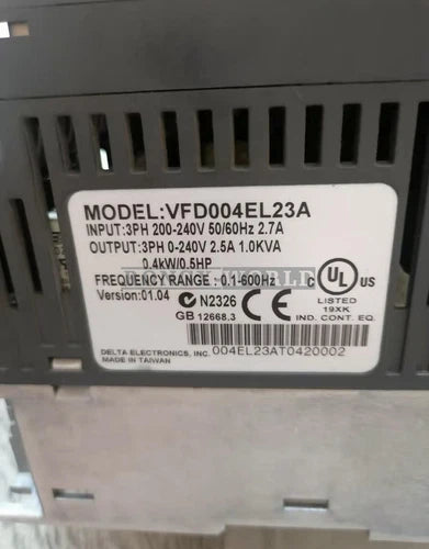 1PCS Used DELTA VFD-EL series VFD004EL23A inverter 0.4KW/220V