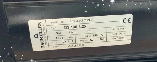 ONE NEW BAUMULLER Servo Motor DS 100 L25 DS100L25