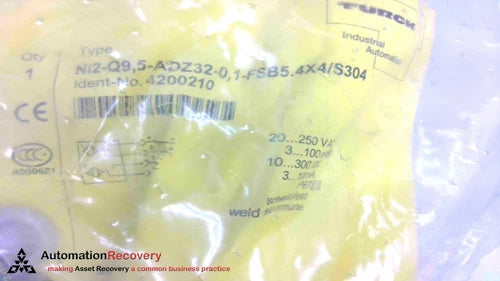 TURCK NI2-Q9.5-ADZ32-0.1-FSB5.4X4/S304, INDUCTIVE SENSOR, 4200210, NEW #295236