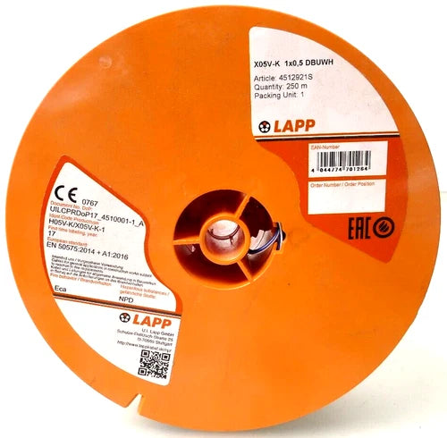 LAPP Kabel H05V-K/X05V-K-1 | 1x0,5 DBUWH | 4512921S | 250m Spule