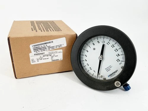 Novo medidor de press?o Ashcroft 45-1377-AS-02L-15# 0-15PSI 4-1/2