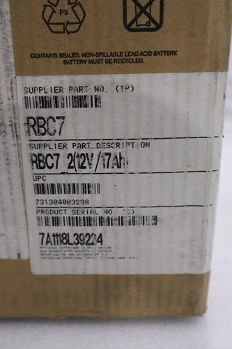NEW SCHNEIDER ELECTRIC APC RBC7 NON-SPILLABLE BATTERY 17AH 12 VAC STOCK 5443
Opens in a new window or tab