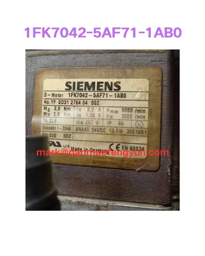 1FK7042-5AF71-1AB0 Used SIMOTICS S synchronous servo motor 1FK7 Compact 3.0 Nm