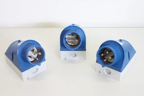 3x MENNEKES 335 16A-9h 3P+ Stecker Kupplung Wanddose Wandsteckdose 335