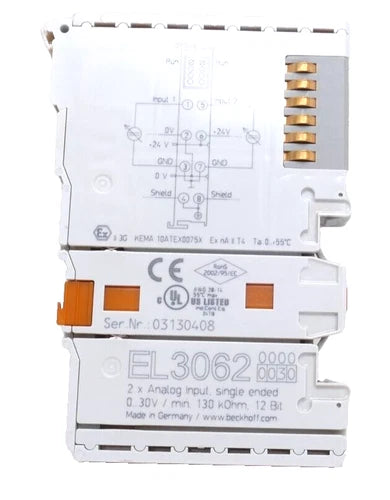 Beckhoff EtherCAT-Klemme , 2-Kanal-Analog-Eingang | EL3062-0030