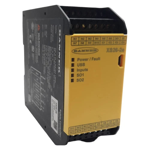 Banner XS26-2E Safety Base Controller, 26 Inputs/ 2 PR PNP Outputs, 24VDC 5mA