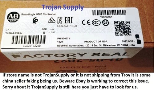(3) x 2022 Factory Sealed Surplus  Allen Bradley 1756-L82ES  FREE SHIPPING