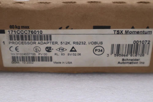 NEW Modicon Momentum 171CCC76010 Processor Adapter, 512K, RS232, I/O Bus
Opens in a new window or tab