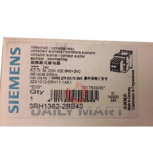 New In Box SIEMENS 3RH1362-2BB40 Contactor Relay