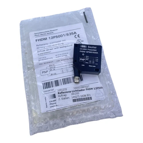 Baumer FHDM 12P5001/S35A Kubisch Optischer Sensor Baumer FHDM 12P5001/S35ABaumer