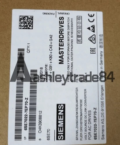 ONE NEW SIEMENS 6SE7022-7EP70-Z 6SE7 022-7EP70-Z Z=F01+G91+K80+C43+G42