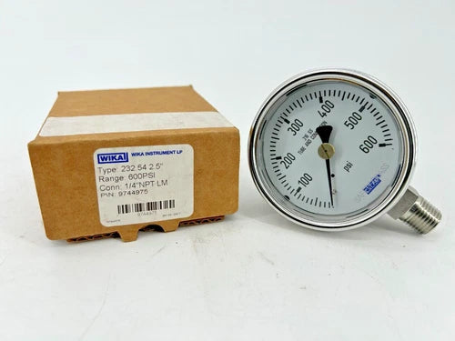 Novo medidor de press?o Wika 9744975 0-600PSI 232.54 2.5